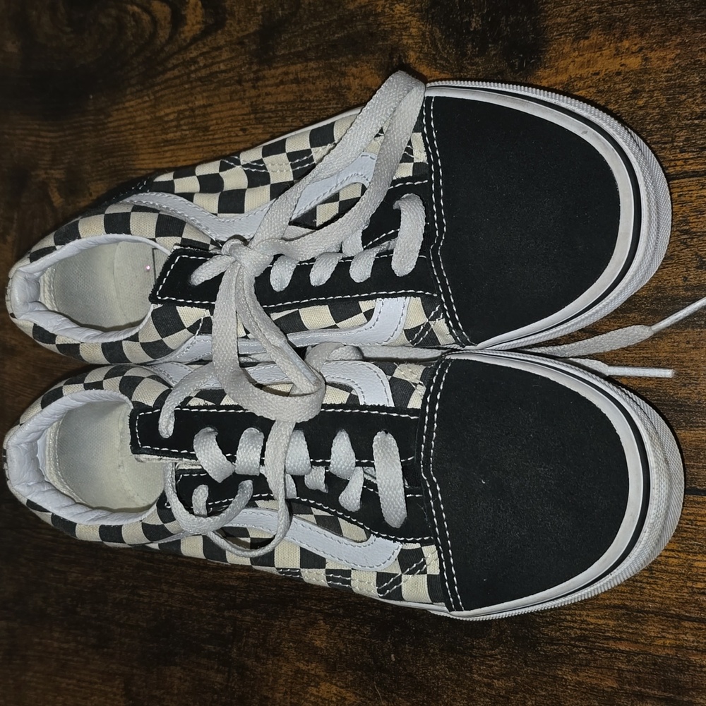 Vans Black  and White Checkered vans Sneakers Kids 2.5